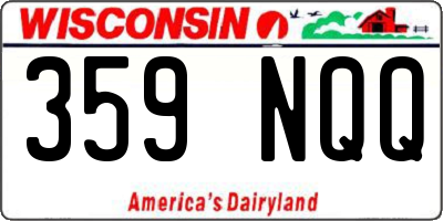 WI license plate 359NQQ