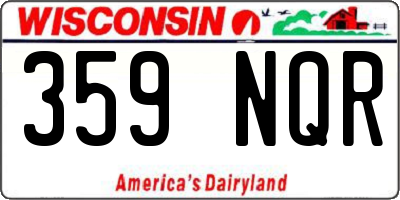 WI license plate 359NQR