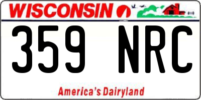 WI license plate 359NRC