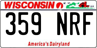WI license plate 359NRF