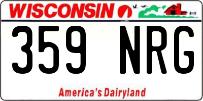 WI license plate 359NRG