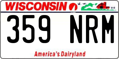 WI license plate 359NRM