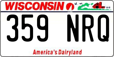WI license plate 359NRQ