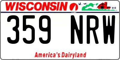 WI license plate 359NRW