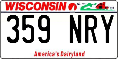 WI license plate 359NRY