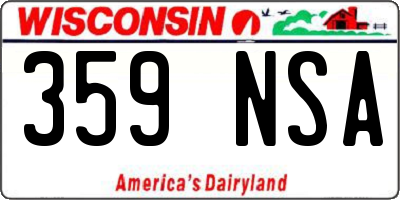 WI license plate 359NSA