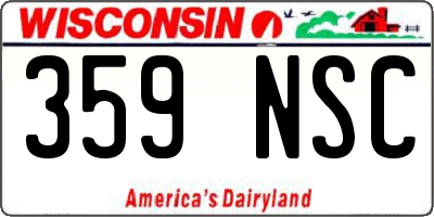 WI license plate 359NSC