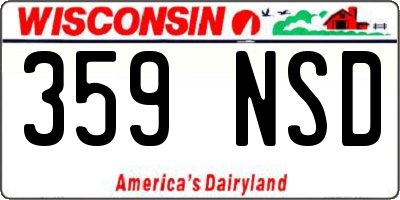 WI license plate 359NSD