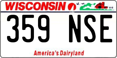 WI license plate 359NSE