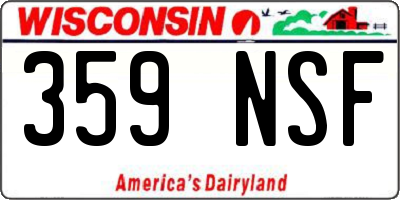 WI license plate 359NSF
