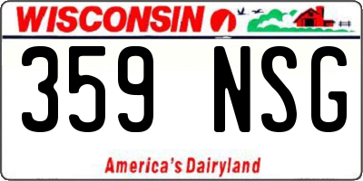 WI license plate 359NSG