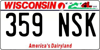 WI license plate 359NSK