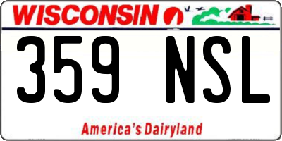 WI license plate 359NSL