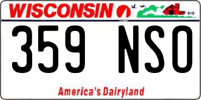 WI license plate 359NSO