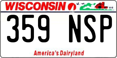 WI license plate 359NSP