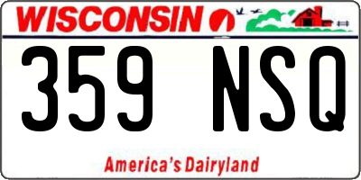 WI license plate 359NSQ