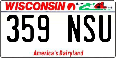 WI license plate 359NSU