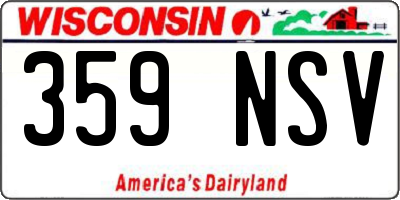WI license plate 359NSV