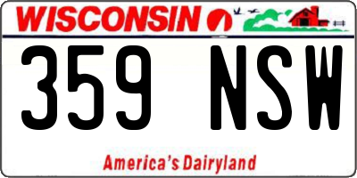 WI license plate 359NSW