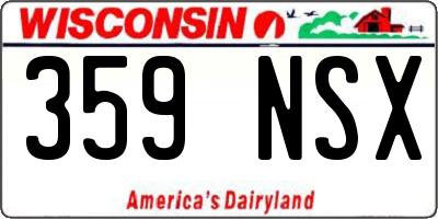 WI license plate 359NSX