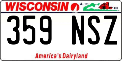 WI license plate 359NSZ