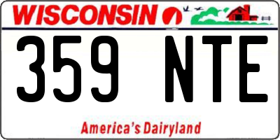 WI license plate 359NTE