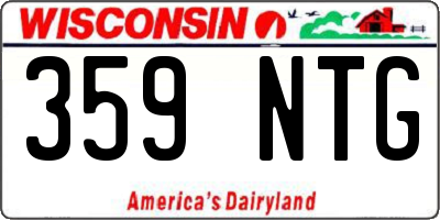 WI license plate 359NTG