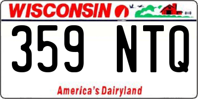 WI license plate 359NTQ