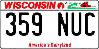 WI license plate 359NUC