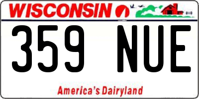 WI license plate 359NUE