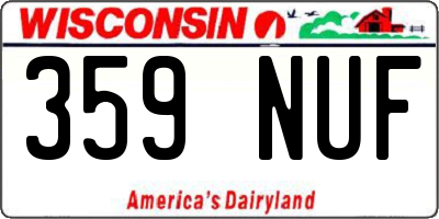 WI license plate 359NUF