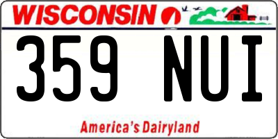 WI license plate 359NUI