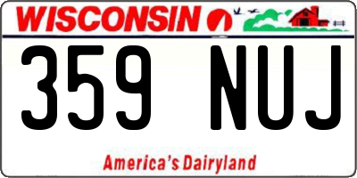 WI license plate 359NUJ