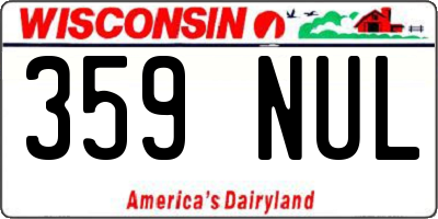 WI license plate 359NUL