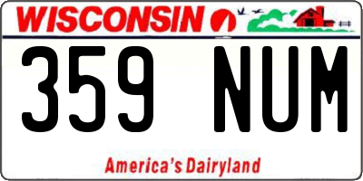 WI license plate 359NUM