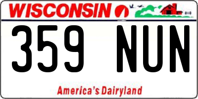 WI license plate 359NUN