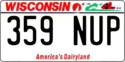 WI license plate 359NUP