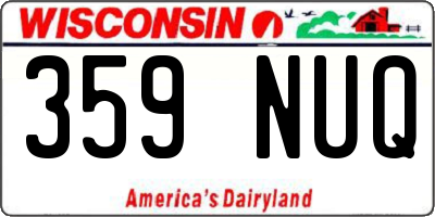 WI license plate 359NUQ