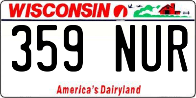 WI license plate 359NUR
