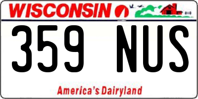 WI license plate 359NUS