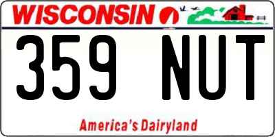 WI license plate 359NUT