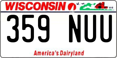 WI license plate 359NUU