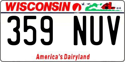 WI license plate 359NUV