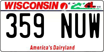 WI license plate 359NUW
