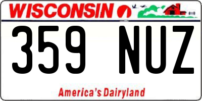 WI license plate 359NUZ
