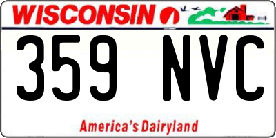 WI license plate 359NVC