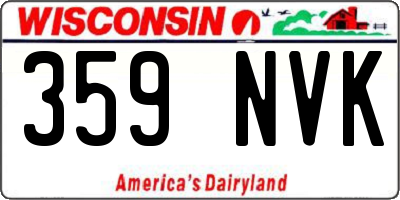 WI license plate 359NVK