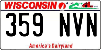 WI license plate 359NVN