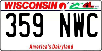 WI license plate 359NWC