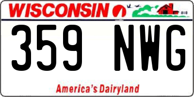 WI license plate 359NWG